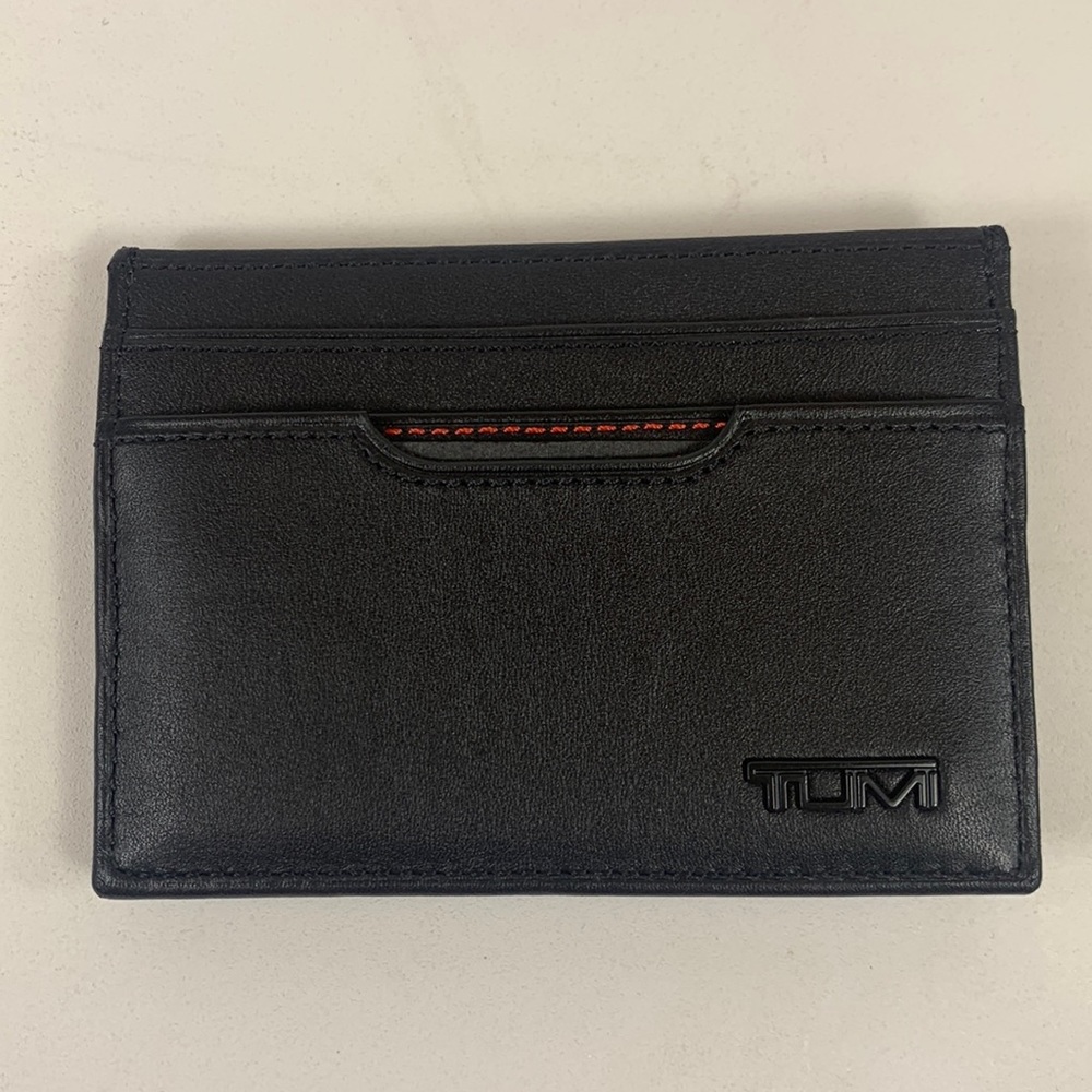 Tumi Delta ID Lock™ Shielded Money Clip Card Case, Black Leather